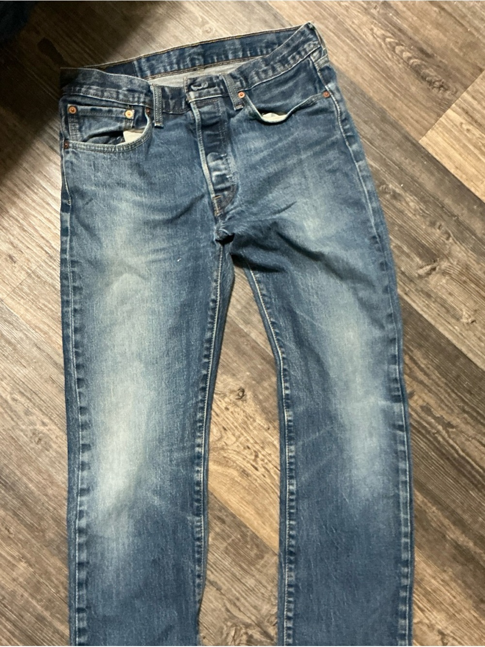 Levi's  501 Men's Distressed Blue Straight Jeans 33/34
